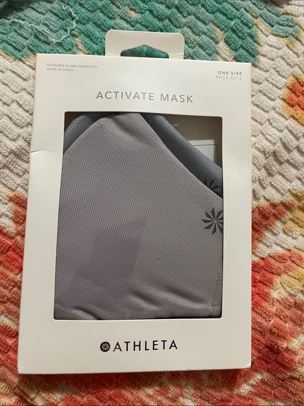 Athleta Activate Mask Pack of 2 in Light Gray and Heather Gray